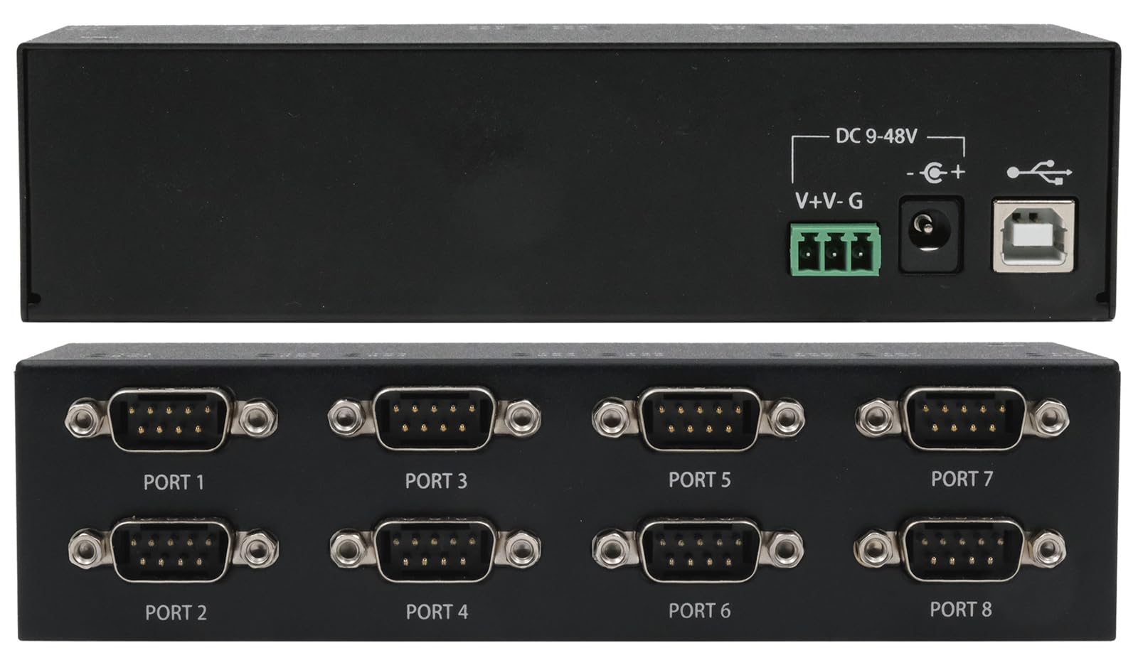 EX-13078HM USB 2.0 zu 8 x Seriell RS-232 FTDI Chip-Set Metallgehäuse