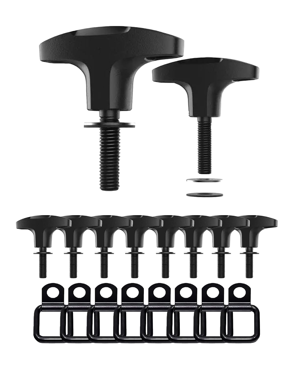 GPCA – Quick Release Hardtop Bolts, M8 25mm Thumbscrew for Ford Bronco & Jeep Accessories, Hardtop Removal, Cargo Tie Down & Cargo Hooks, D-Ring, 8 Pack (Black)