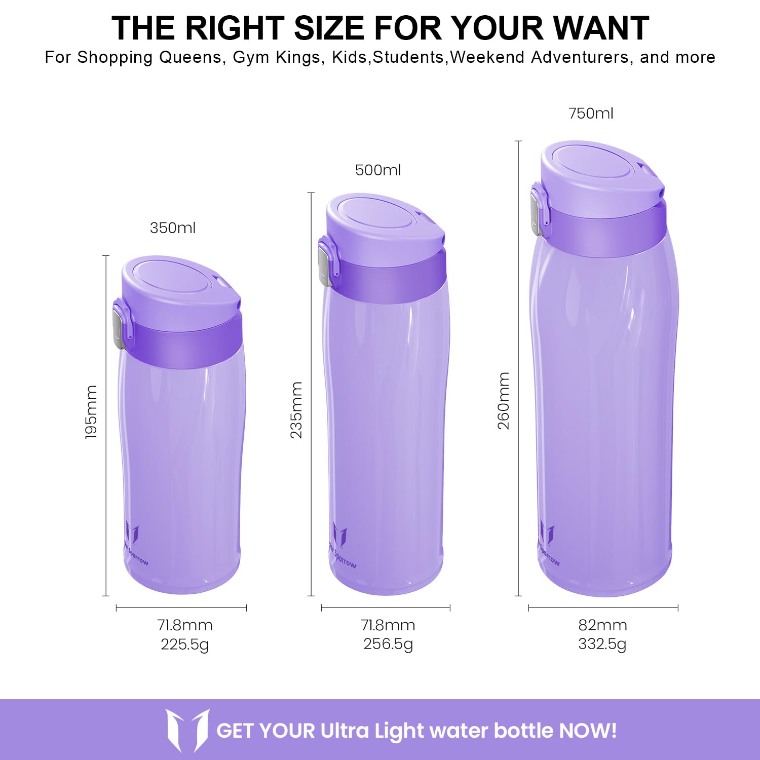 Super Sparrow Borraccia Termica Cannuccia, Borraccia in Acciaio Inox - 350ml, 500ml, 750ml - Senza BPA Tazza Borracce Termiche, Bottiglia Termica per Bambini, Scuola, Sportiva