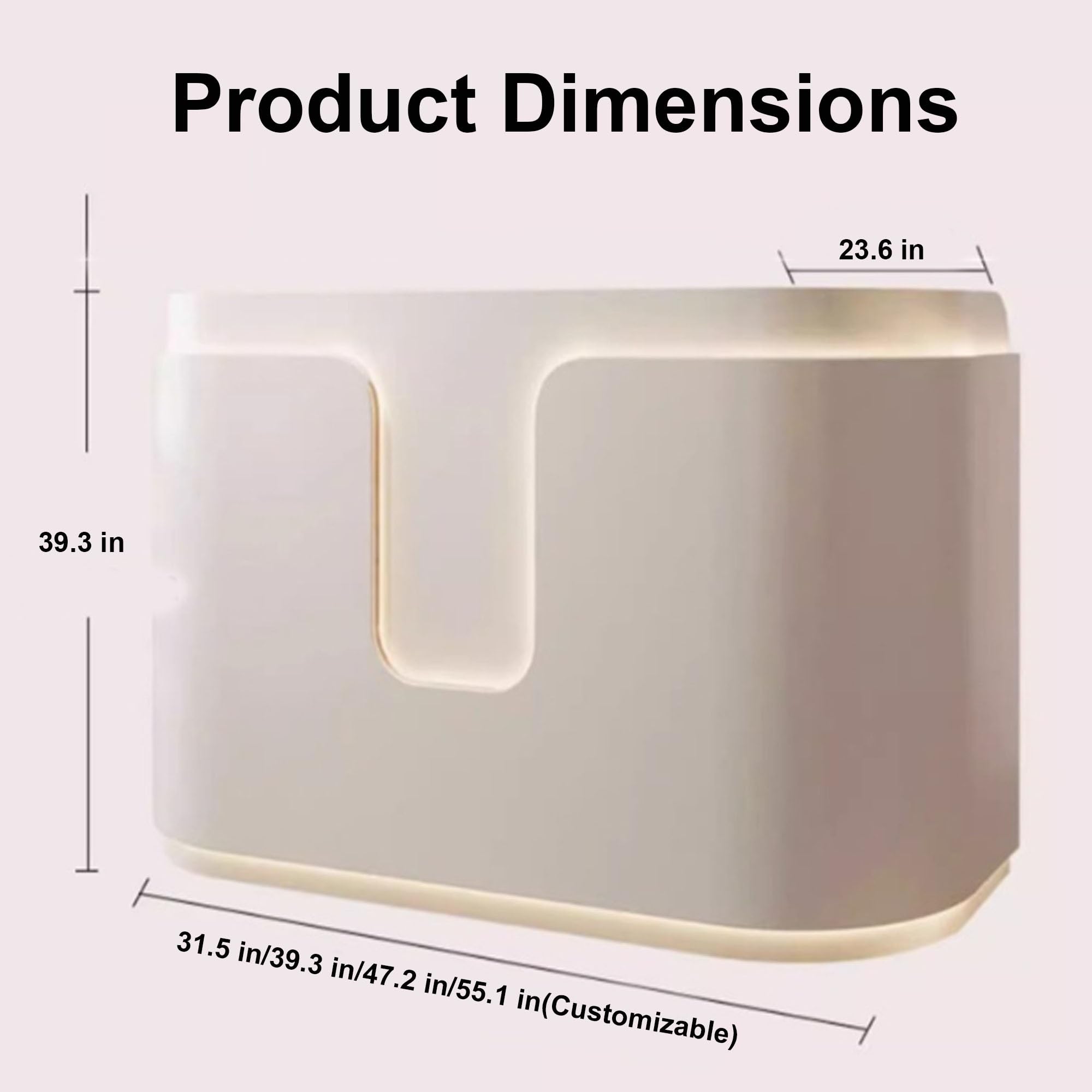 Bancone Reception Cassa Scrivania ufficio Moderno(Milky white,39.3 in)
