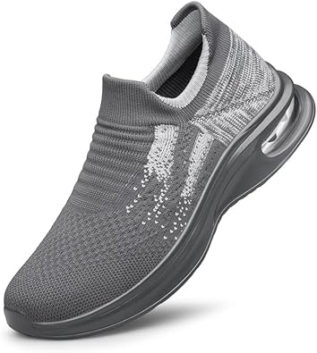 Vidbiv Tênis masculino casual sem cadarço – Respirável, leve e confortável, tênis de malha