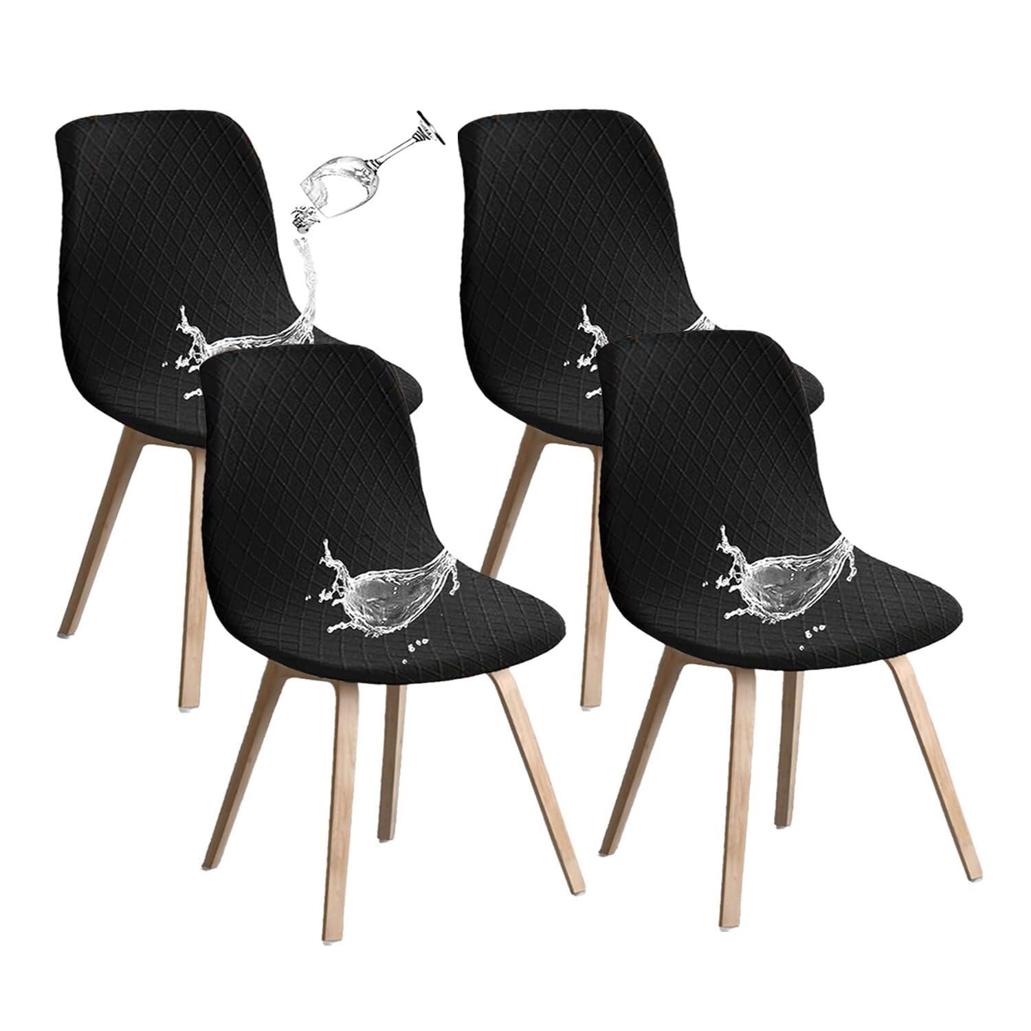 PBTMCD Dining Chair Covers, Stretch For Room Slipcovers Protectors, For,Suitable For Restaurants(Black,4pc)
