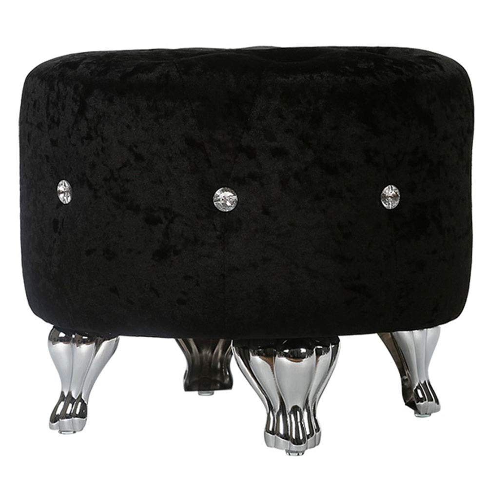 WEIYV-Barstools,bar Chair Dressing Stool Makeup Chair Cloth Change Shoe Bench Water Wafer Bench Test Shoe Bench Modern Creative Individual Sofa Stool (Color : Black, Size : 391147cm)