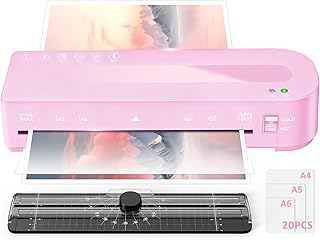 Laminator Machine with 20 Laminating Sheets, A4 Laminators Hot & Cold withTrimmer, 9 Inch Laminating Machine for Office, School, Business and Home