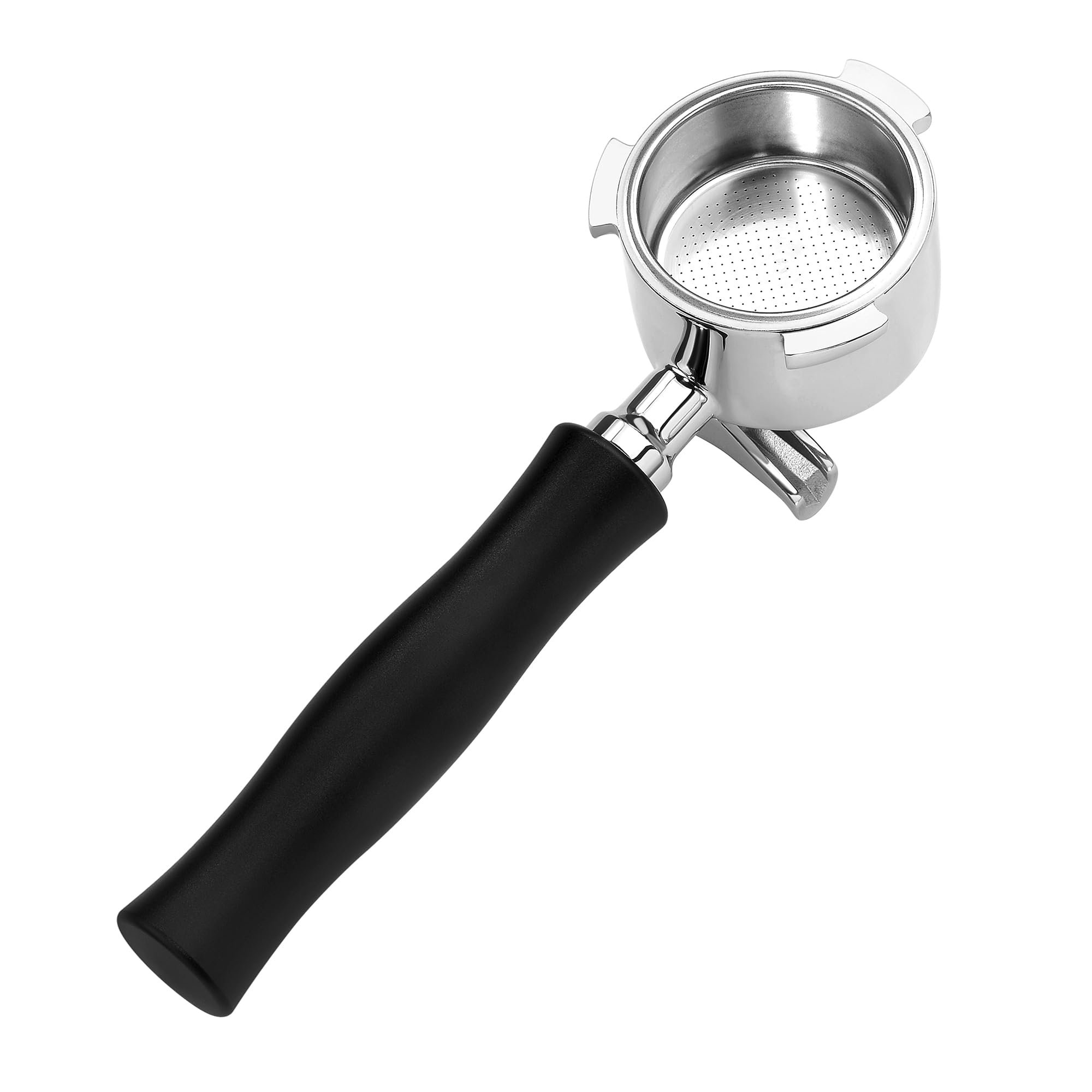Normcore Portafiltro de doble boquilla de 51 mm con 3 orejas, compatible con Delonghi Dedica EC680 y EC685, y SMEG y EUPA, mango de aluminio anodizado con cesta de filtro de 18 g