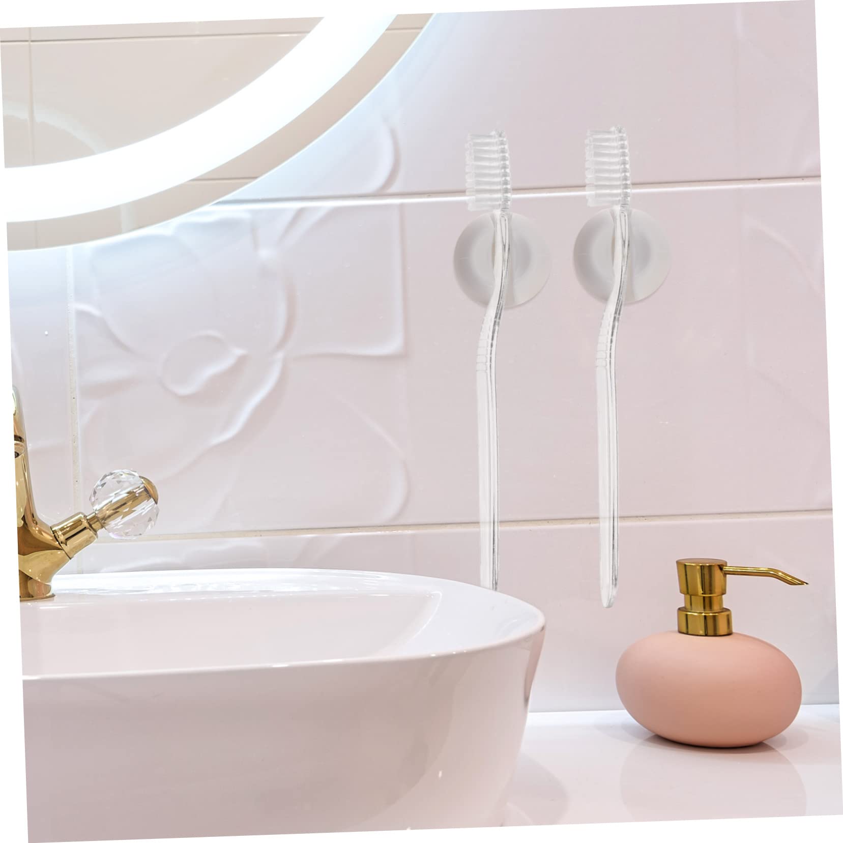 Lot De 4 Supports De Brosse à Dents Avec Ventouse, Fixation Murale Auto Adhesif Crochet De Rangement Pour Toilettes Taille 25 X 25 X 2 Cm 84487689