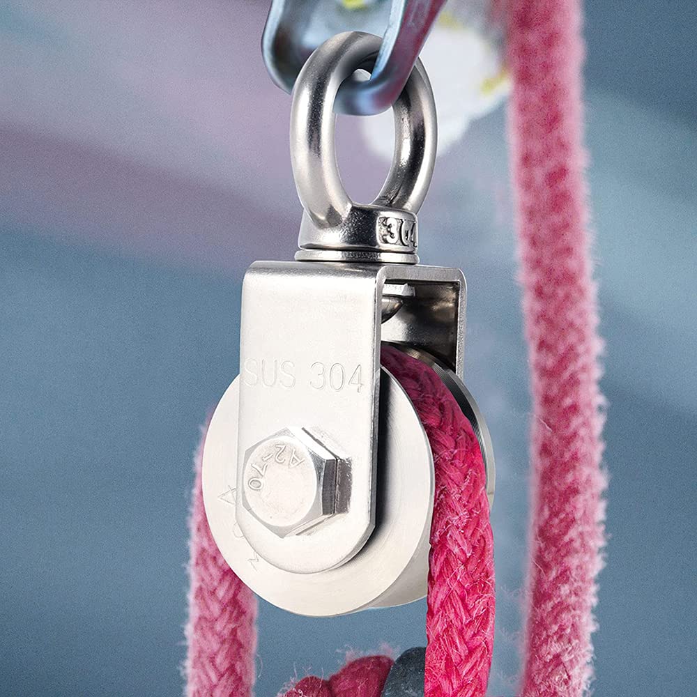 Stainless Steel Pulley Wheels - 2 Inch Rope Pullies -2