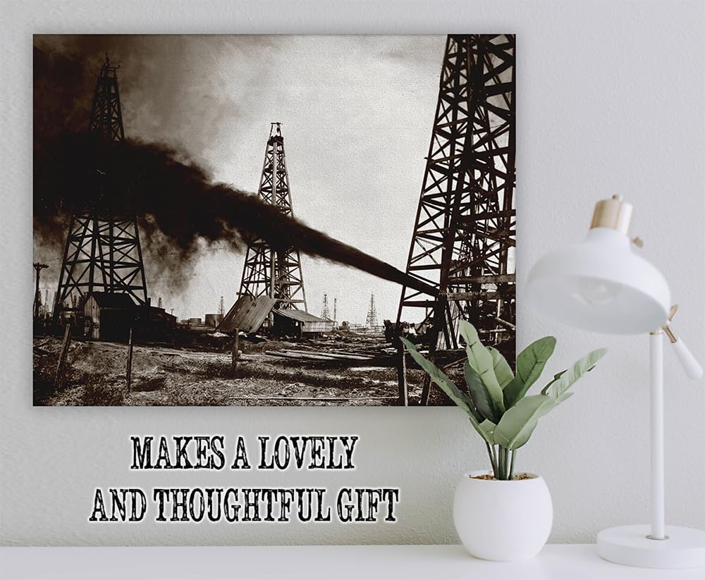 Amazon.com: Spindletop Oil Well Vintage Black and White Photo