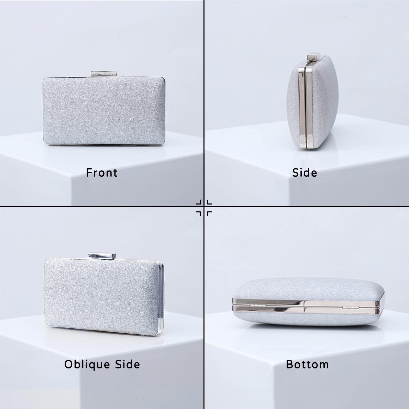 CORIOS Borsetta da Sera Donna Paillettes Clutch Bling con Catena - Pochette Piccola Elegante per Sposa, Cocktail, Festa, Ballo, Cerimonia - Tracolla Oro