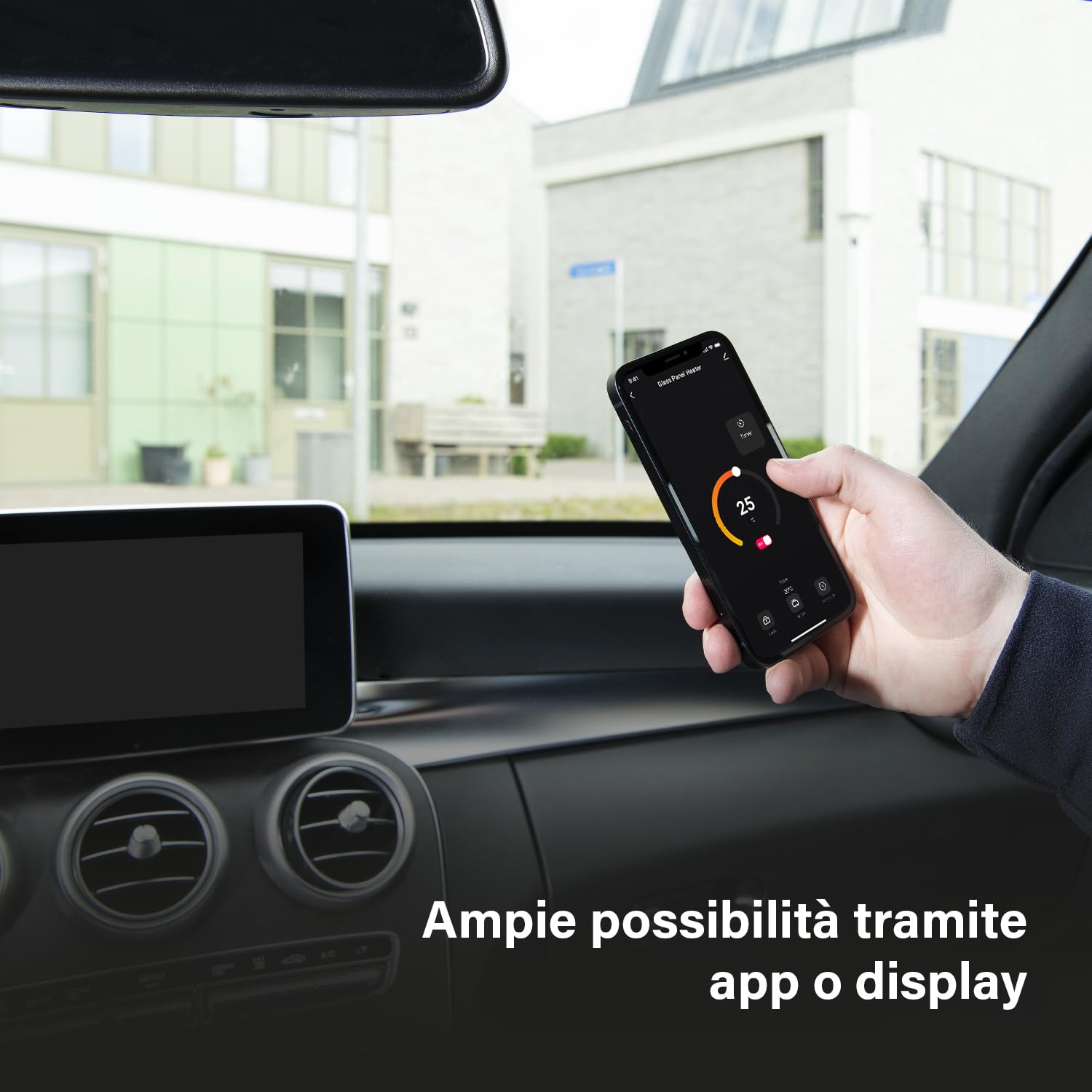 Princess Riscaldatore elettrico connesso - Riscaldamento a convezione - Controllo manuale, tramite app o vocale - App gratuita - Pannello in vetro - 2000W - Nero - 348200