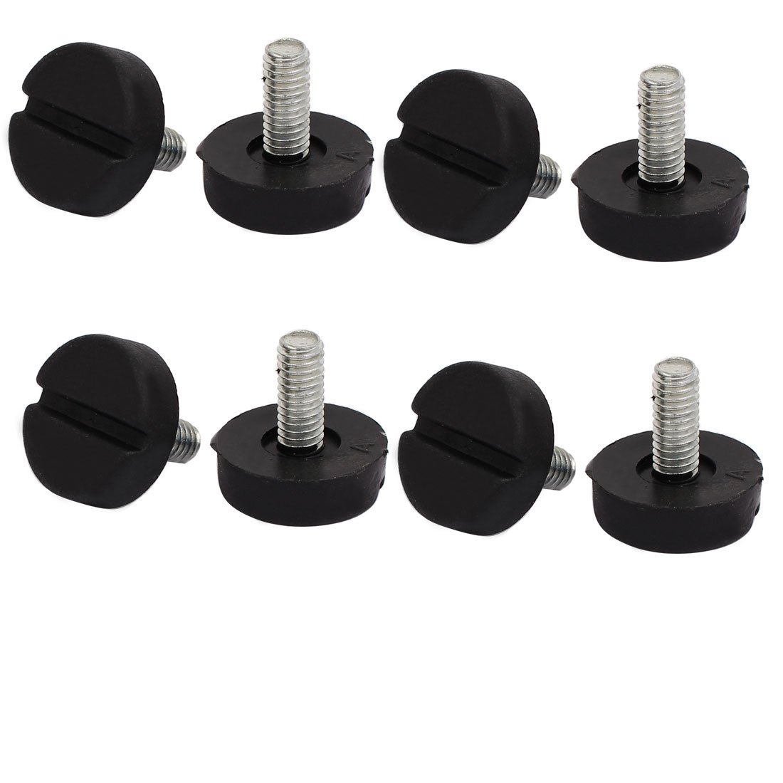Uxcell Argentato Nero Sourcingmap M6x15mm Plastic Slotted Base Furniture Glide Adjustable Leveling Foot 8Pcs