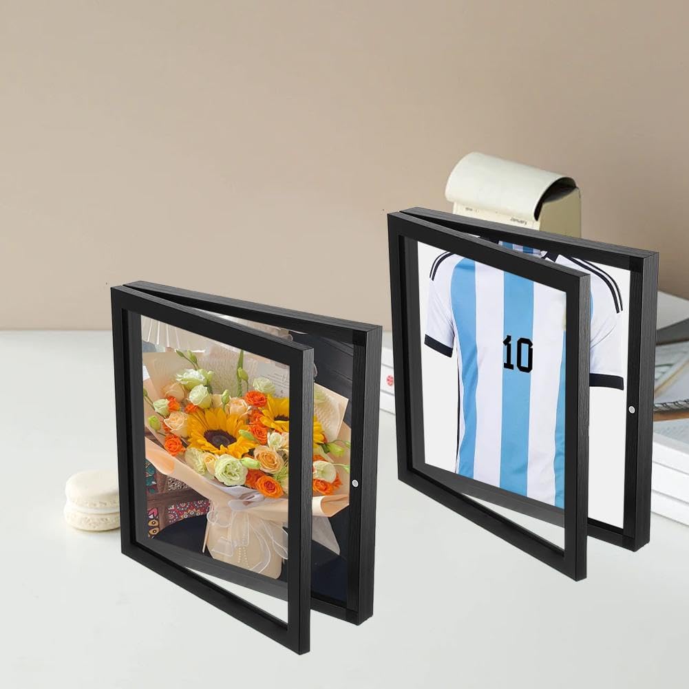 Marco Para Exhibir Camisetas - Madera Y Acrílico, 33x33 Cm, Protección UV, Ideal Para Coleccionables