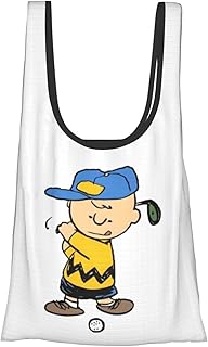 [ZYUNYZL] エコバッグ スヌーピー チャーリーブラウン ショッピングバッグ 折りたたみ コンビニバッグ 大容量 軽量 買い物袋 収納簡単 手提げ 肩掛け おしゃれ 便利 繰り返し使える 男女兼用