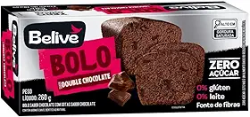 Bolo de Chocolate com Gotas Sem Glúten Sem Açúcar Sem Leite Belive 260g