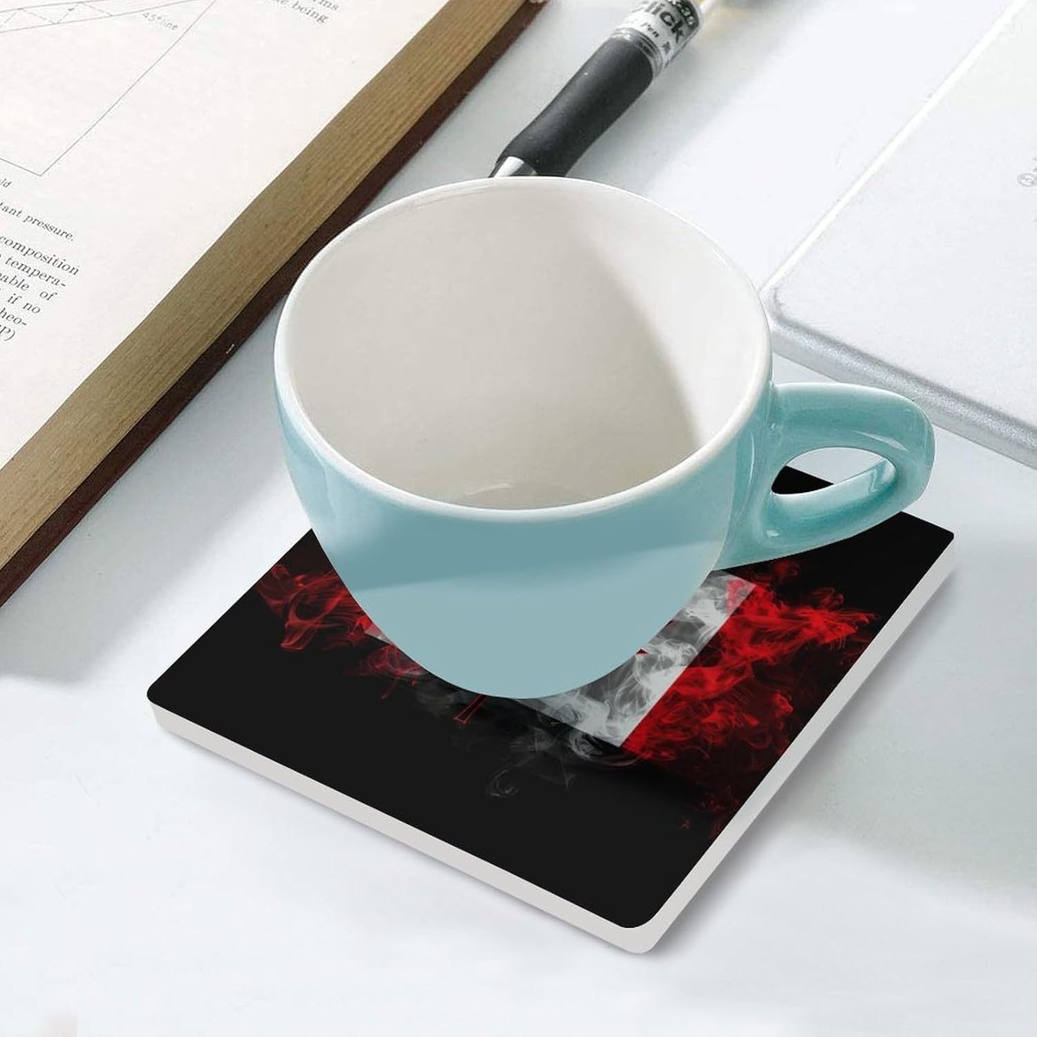 Canada Flag Coaster for Drinks Square Ceramic Table Coasters Stone Mat Crafts 6PCS Home Kitchen Decor