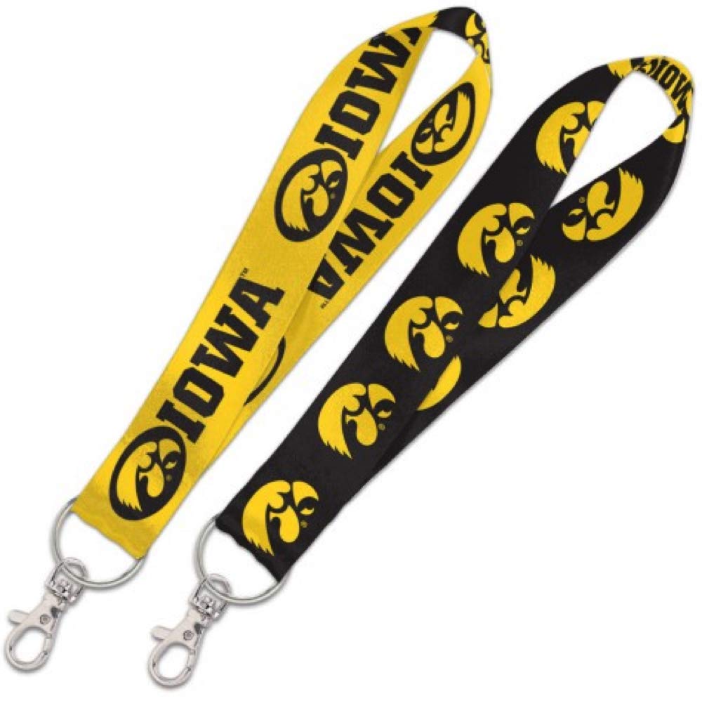 NCAA Iowa University Hawkeyes Key Strap with 6 Inch Loop and Swivel Lobster Clasp