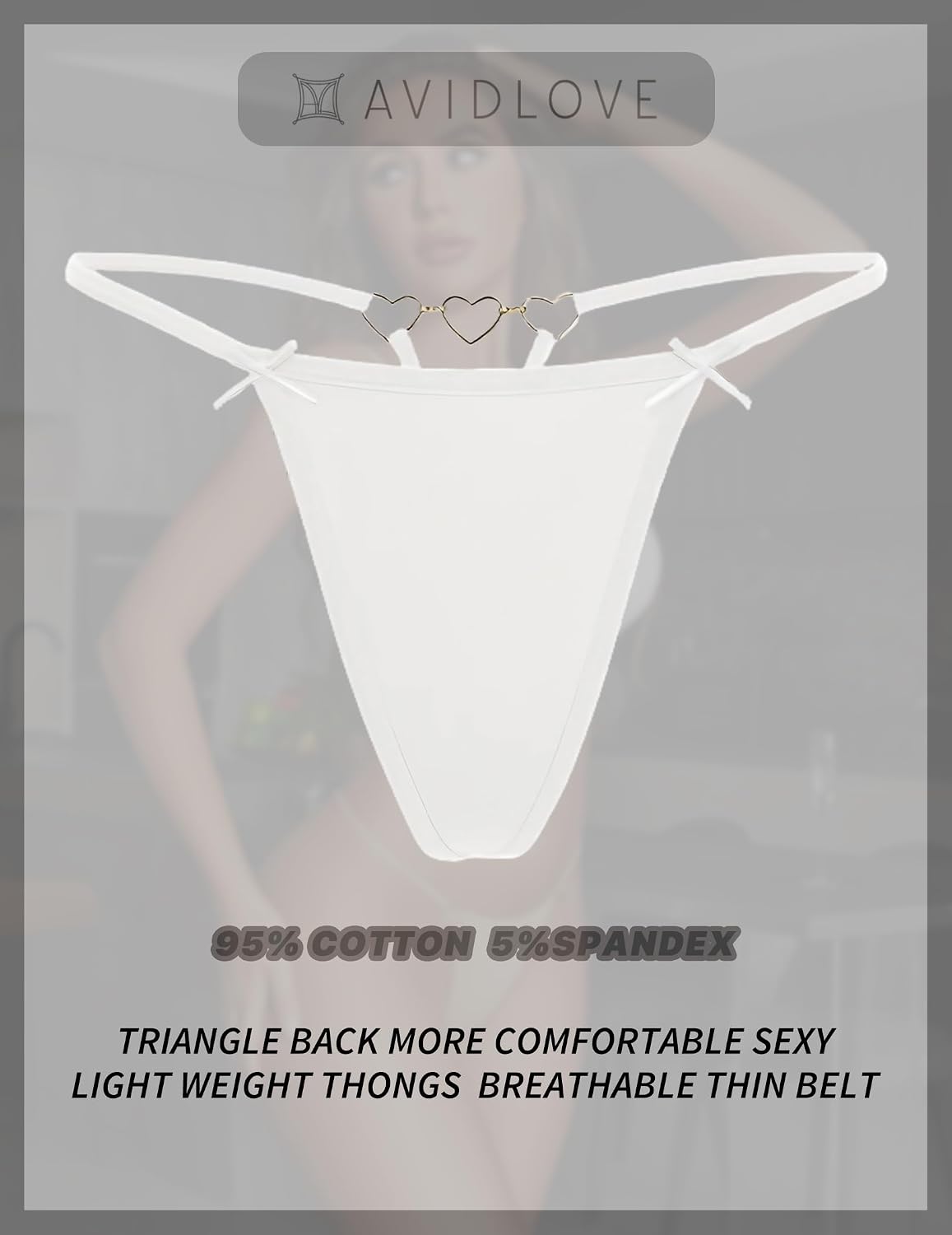 Avidlove G String Thongs for Women Sexy Lingerie Panties Cotton T Back Underwear