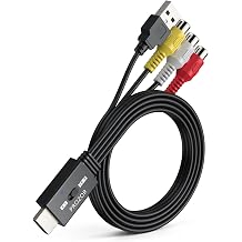 PROZOR RCA to HDMI Converter Cable - 43/169 Switch, 1080P AV to HDMI Adapter, Composite CVBS Audio Video Adapter, for PS1/PS2/N64/Wii/Xbox and VCR/VHS/DVD Players to HDTV, Plug & Play