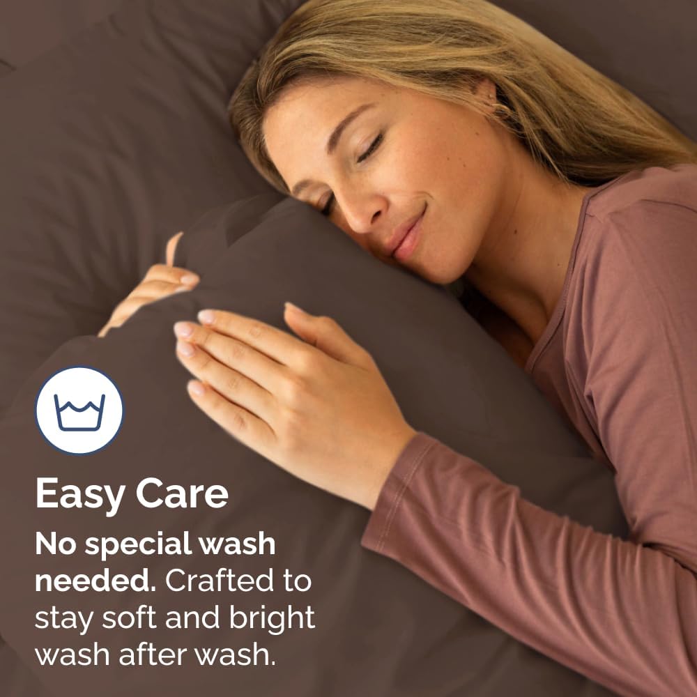 King Standard Pillow Cases Set of 2 - Ultra-Soft Hotel Quality Pillowcase Covers - Comfy, Cozy & Fade Free - Wrinkle Resistant - Machine Washable Pillow Protectors - 2 Piece Set - King Standard Brown thumbnail