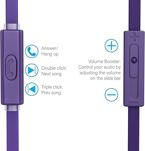 Miniatura 4 de ARC - Auriculares intraurales con cable, auriculares con micrófono, control de volumen deslizante, aislamiento de ruido, almohadillas para los