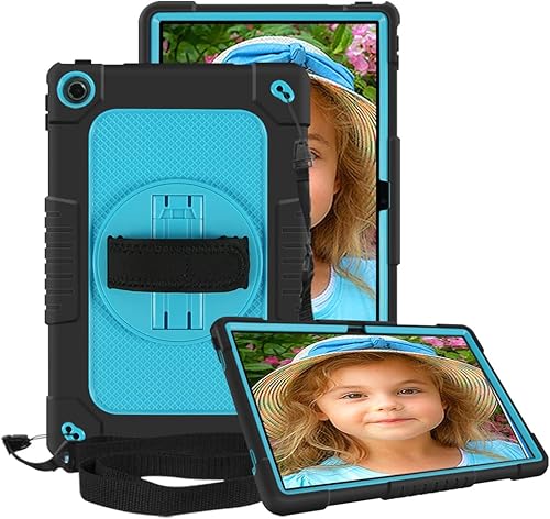 Miniatura 1 de Funda para niños para Lenovo Tab M10 Plus 3 generación de 10.6 pulgadas, correa de mano con soporte giratorio para niños, a prueba de golpes, para