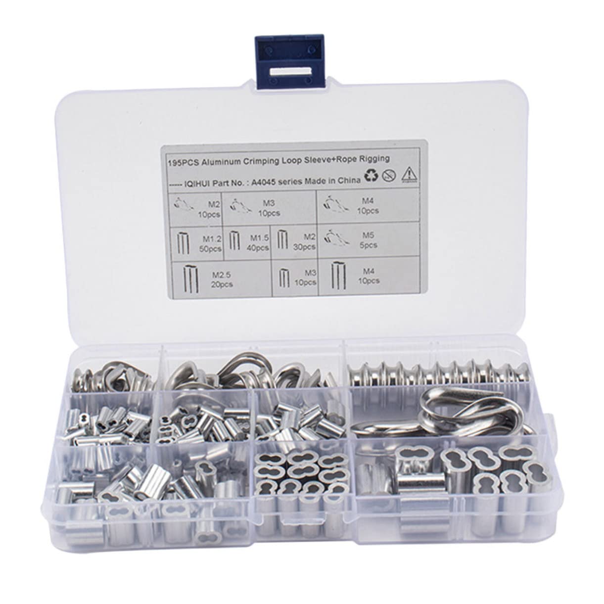 LIFKOME Stainless Steel Thimbles Wire Crimps Aluminum Ferrule Loop Sleeve for Cable Fixing