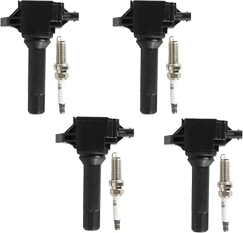 Yeedaky Paquete de 4 bobinas de encendido UF724 + 4 bujías de iridio NGK93501 para Subaru Outback H4 2.5L 2.0L 2013-2014 Kit de bujías y paquetes de