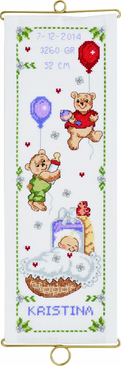 Permin Christening Girl Counted Cross Stitch Kit, Multi-Colour