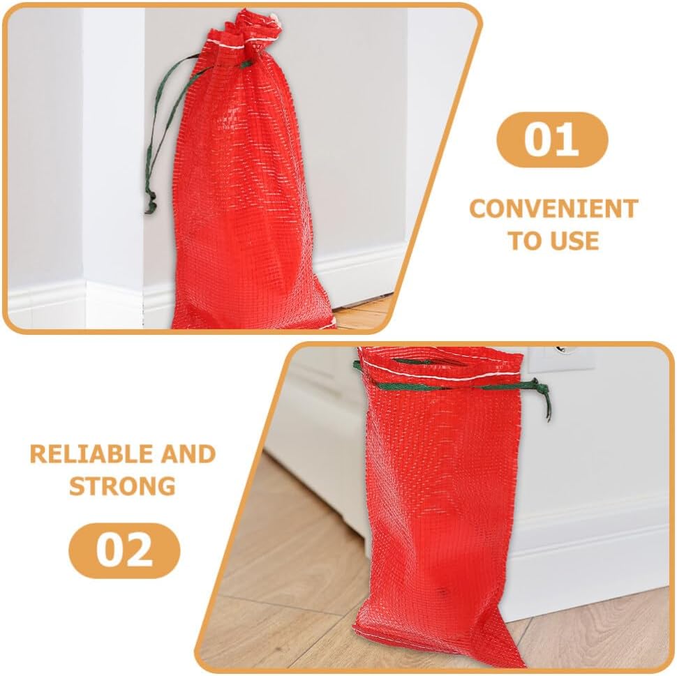 Kichvoe 50pcs Reusable Mesh Vegetable Storage Bags Breathable Drawstring Net Bags for Fruits Onions Potatoes and Seafood Tear Resistant Design