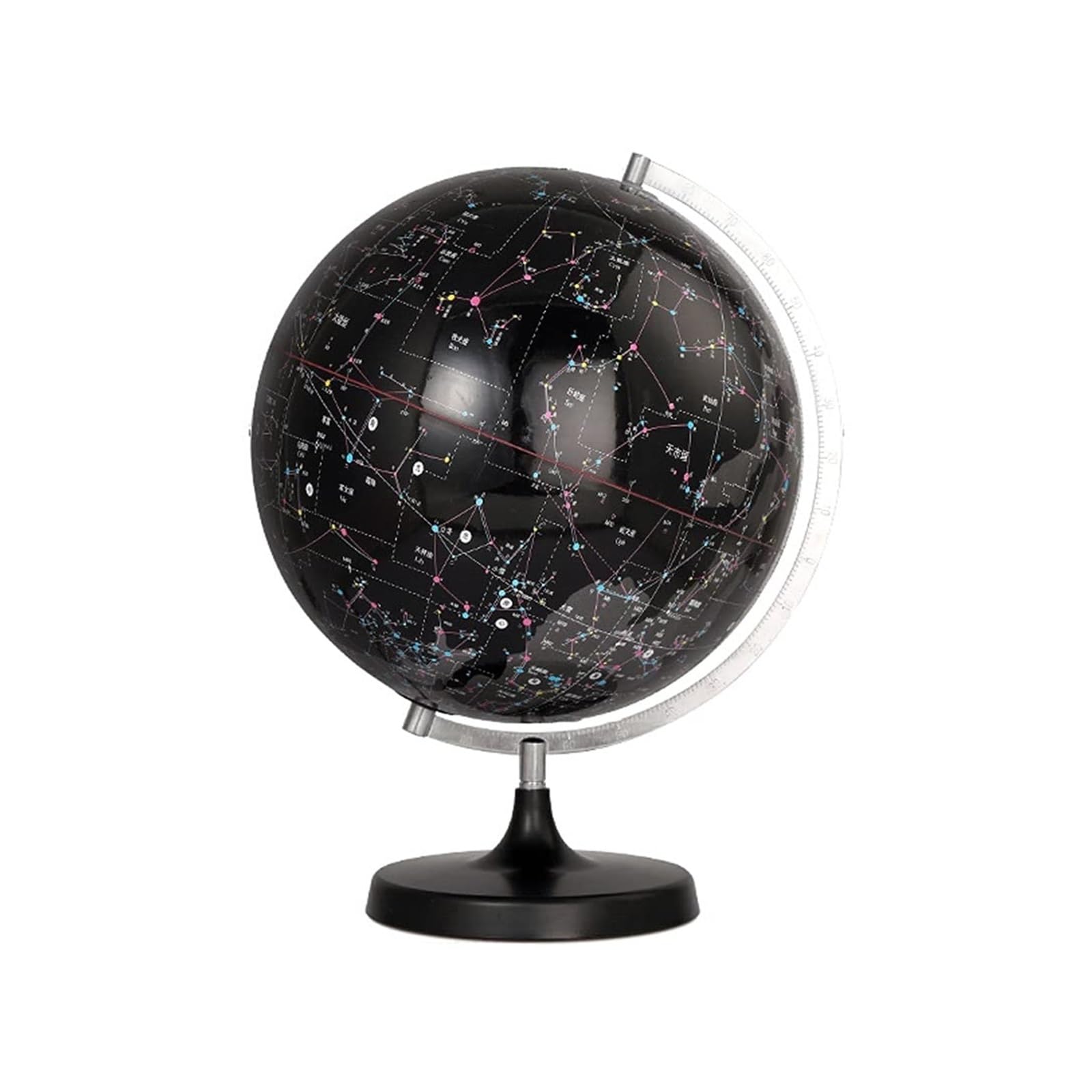 Meiiron One Color Constellation Globe Led Celestial Globe W/Scale Bracket, 360° Spinning Clear Celestial Globe Home Decoration Office Desktop Globe (Size : Black Glow)