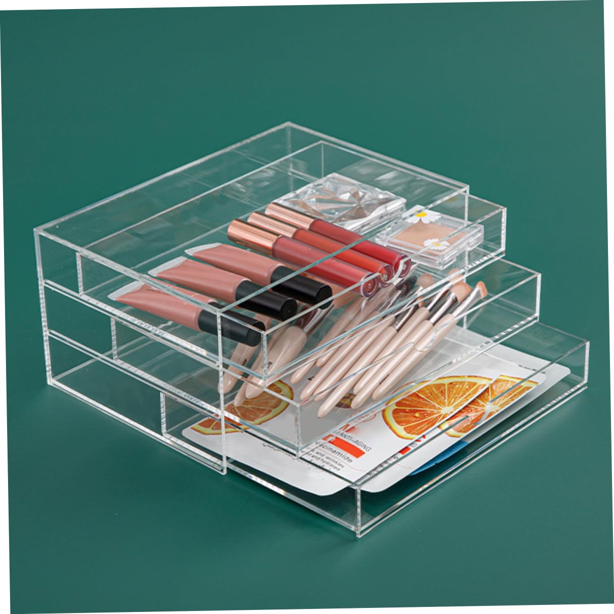 VICASKY Organizer Strati in Acrilico Trasparente Scatola Portaoggetti per Trucchi e Cosmetici Organizzatore da Scrivania per Piccoli Articoli