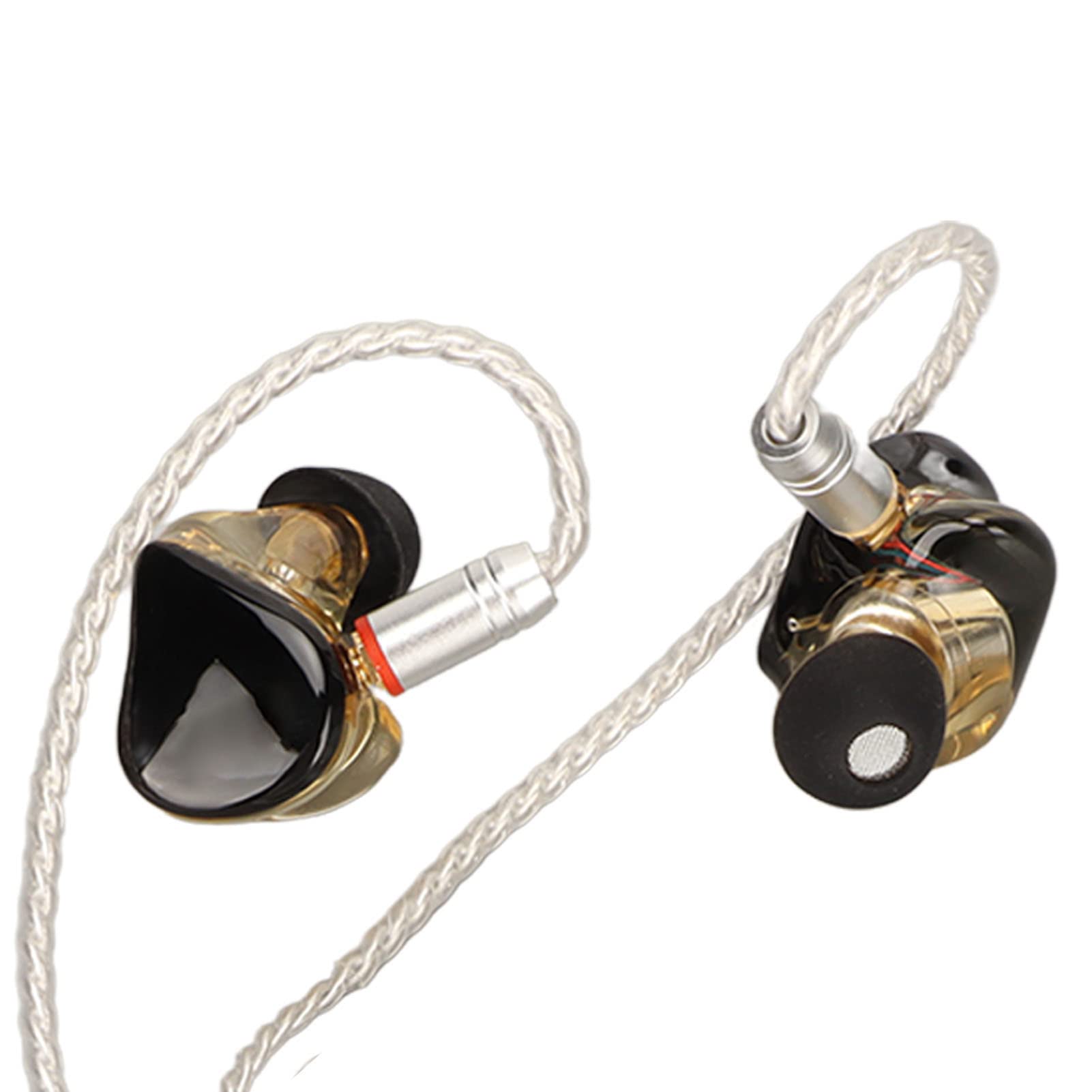 Słuchawki Douszne z Monitorem, Przewodowe Słuchawki Douszne do Gier HiFi Słuchawki IEM z Kablem Połączeniowym MMCX dla Piosenkarzy Muzyków Perkusistów DJ, Mocny Bas, Wygodne w