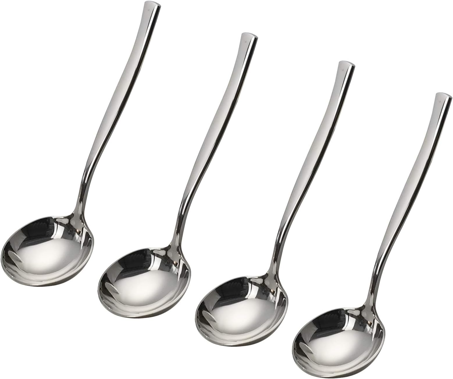 Vababa4-Piece Stainless Steel Gravy Soup Spoon, Small Soup Ladle Set