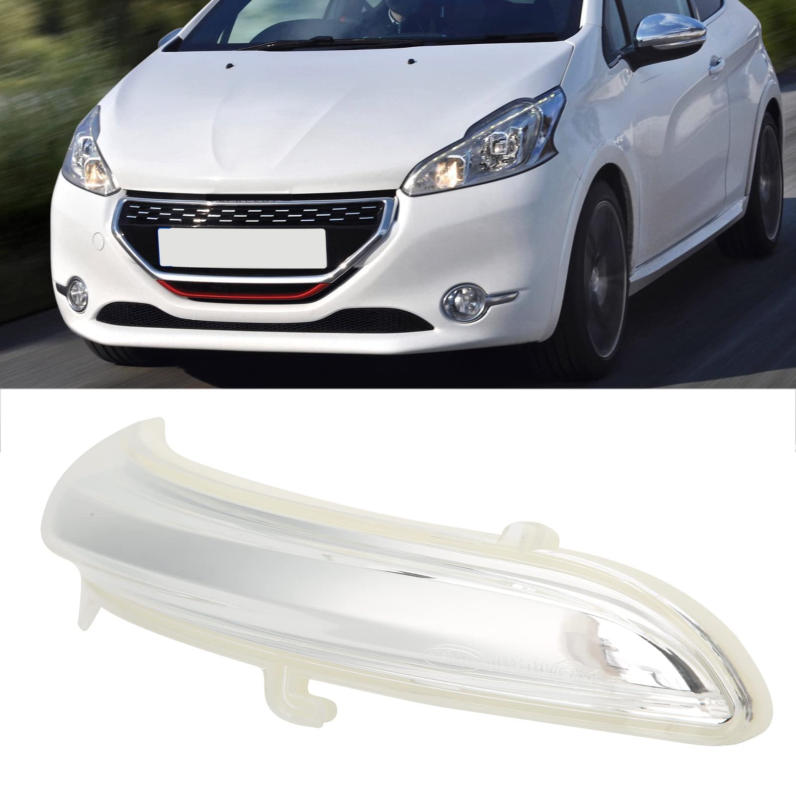 Lentille Transparente De Clignotant Rétroviseur Gauche Pour Peugeot 208 (2012-2017) – Verre De Feu Indicateur Côté Conducteur