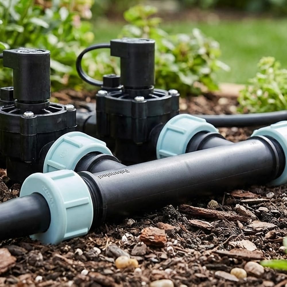 Suinga Te Collecteur d'arrosage 1" pour 3 ou 4 électrovannes de Jardin | Clarinete d'irrigation 3 Sorties M-F-F-F 1'' | Collecteur d'irrigation