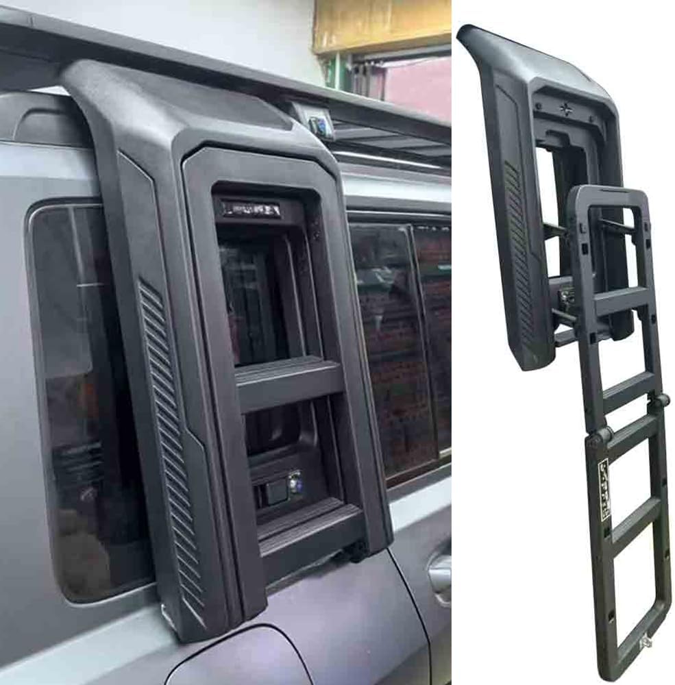 Alloy Car Side Door Window Foldable Liftable Ladder Fits for GWM Haval Raptor 2023 2024 2025 2026 Black