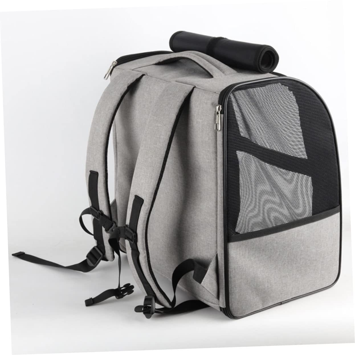 ifundom Zaino Traspirante per Animali Domestici Borsa Tracolla Portatile per Gatti Borsa per Animali Domestici di Grande Capacità Tasche Laterali per Bottiglie o Cibo
