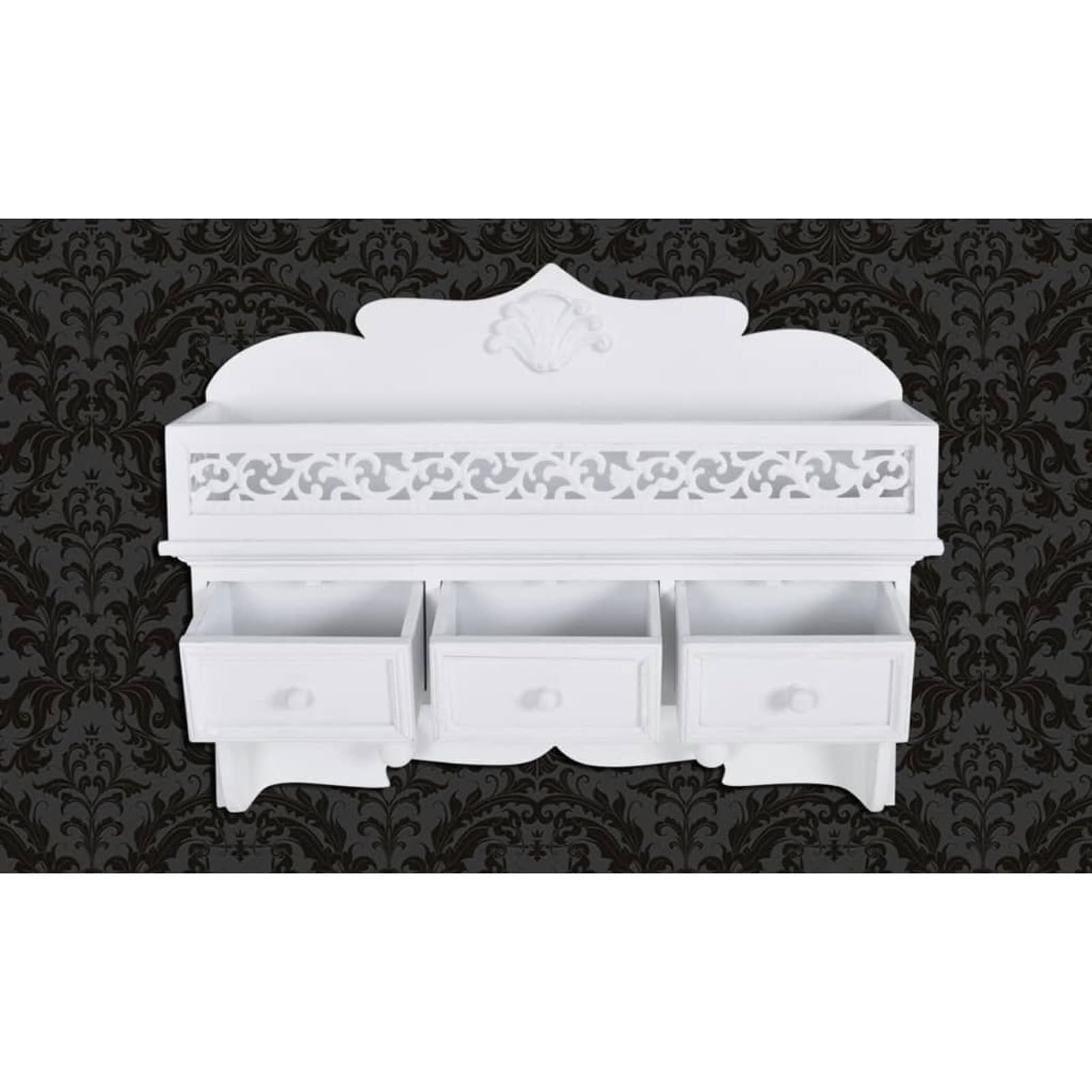 ShGaxin Estante De Pared con 3 Cajones, Estanteria Trastero, Armarios para Trasteros, Estante para Recibidor, Armario Suspendido, Blanco