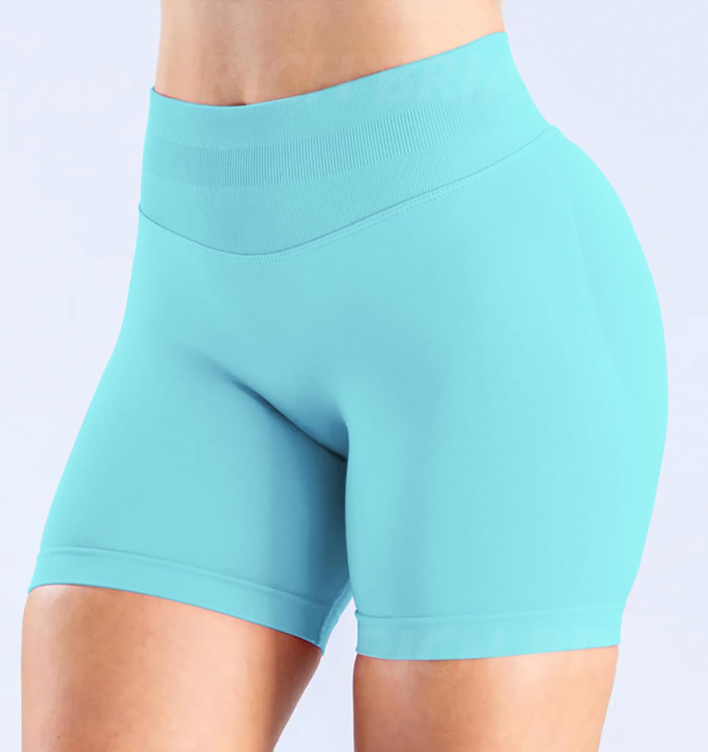 Women Workout Gym Impact Shorts 4.5" Hidden Scrunch Butt Lifting Seamless Yoga Shorts Tummy Control - Image 2