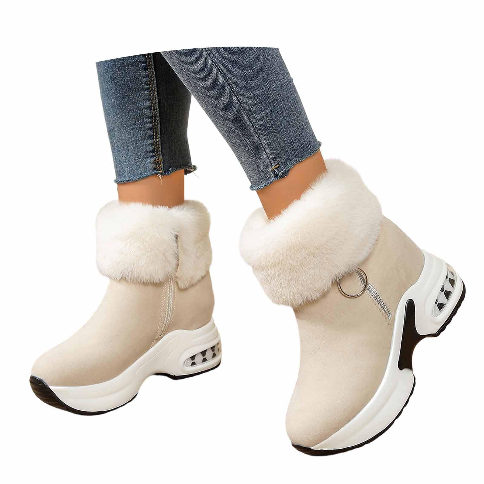 Generico Stivali Da Neve Donna Impermeabili Antivento Doposci Antiscivolo Stivaletti Imbottiti Scarpe Da Neve Con Fodera Dopo Sci Termiche Scarponi Per All'Acqua Trekkin Invernali