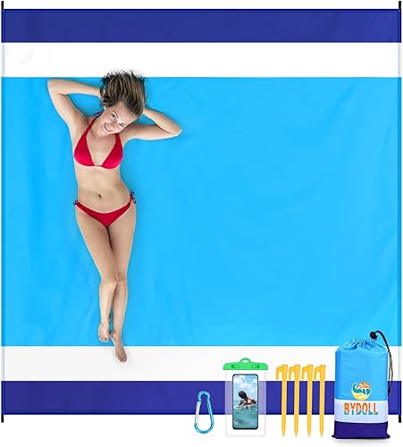 BYDOLL Manta de playa impermeable a prueba de arena, de gran tamaño, ligera, grande, manta de picnic para viajes, camping, senderismo, picnic
