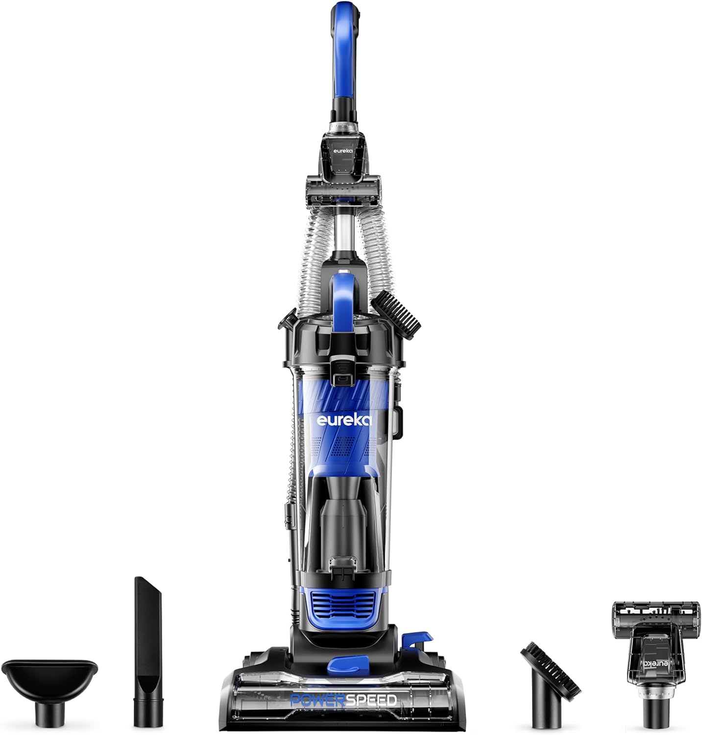 Eureka Powerful Bagless Upright Vacuum Cleaners for Home Pets, Lightweight Household Vacuum Cleaner for Carpet and Hard Floor, PowerSpeed NEU280C with Pet Turbo Brush, Blue