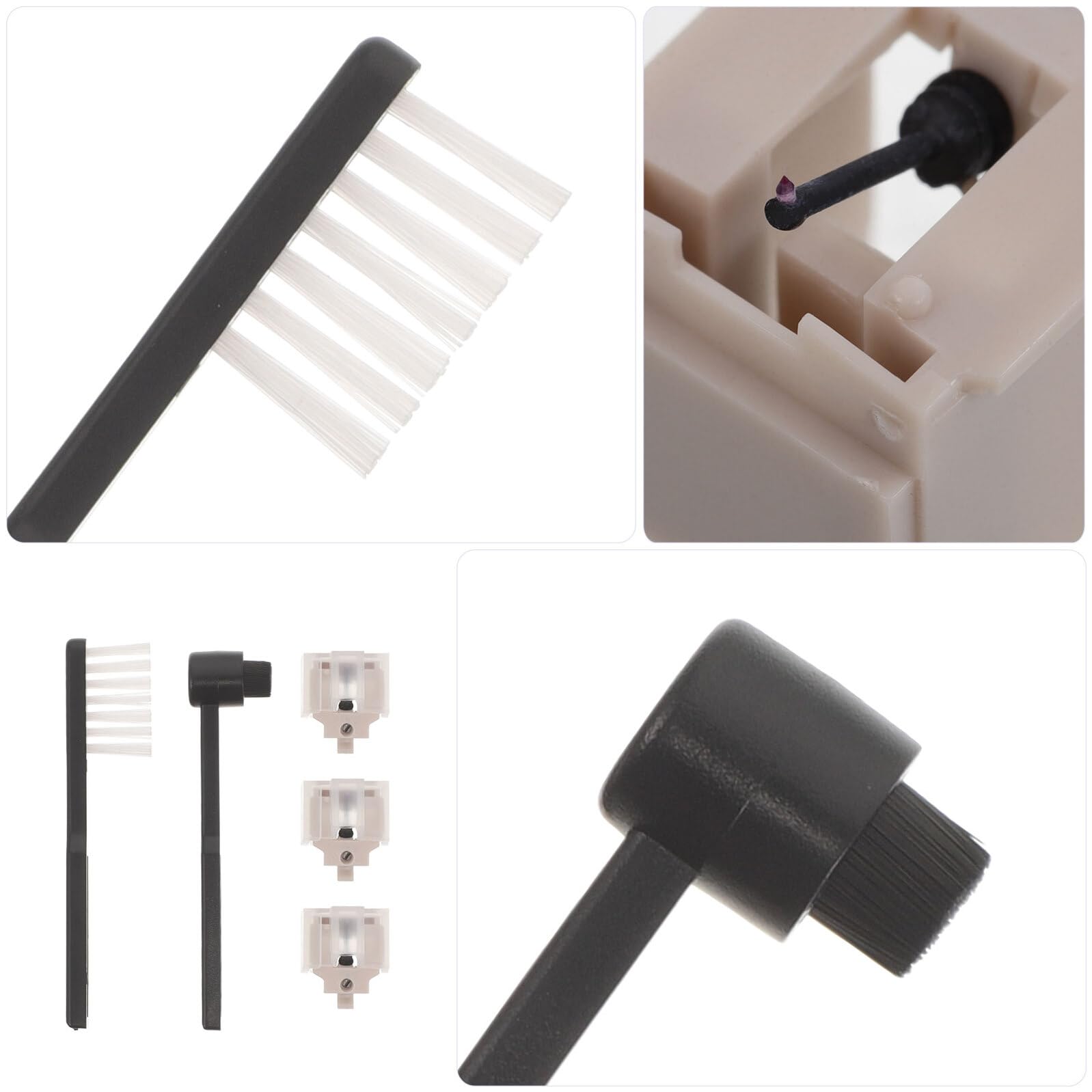 GALPADA Puntina per Giradischi in Vinile con Spazzola di Pulizia Bianca, Set, Materiale Plastico e Metallo, per Ripristino Suono e Pulizia Professionale in Casa
