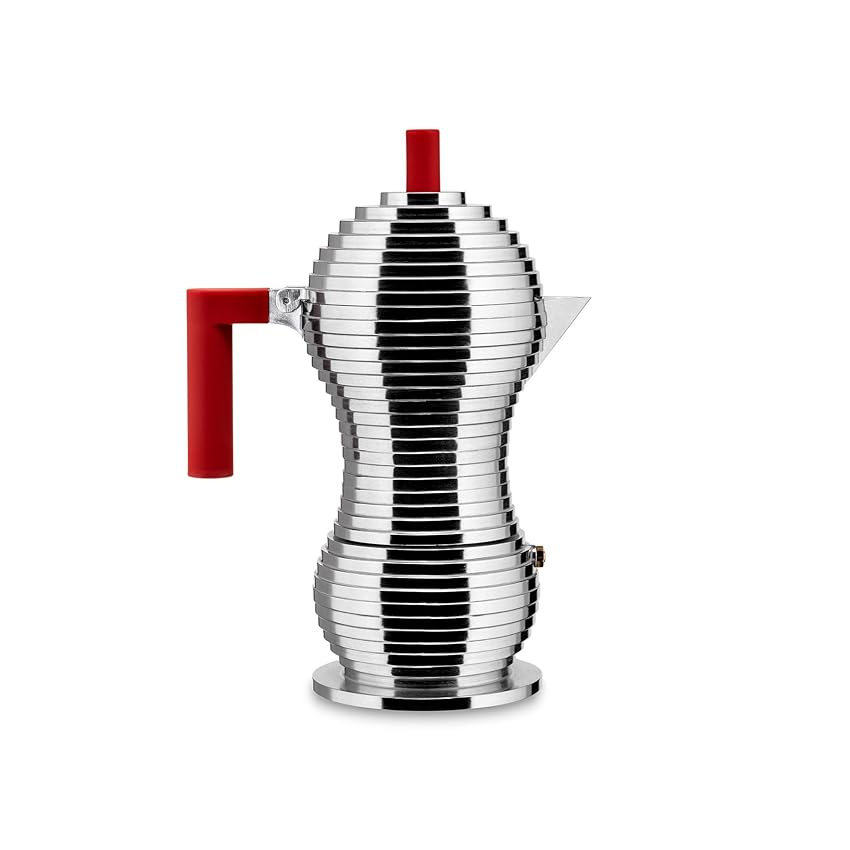 Immagine del prodotto Alessi Pulcina MDL02/6 R - Caffettiera a Induzione di Design con Fondo Magnetico in Fusione d'Alluminio e PA, 6 Tazze, Rosso