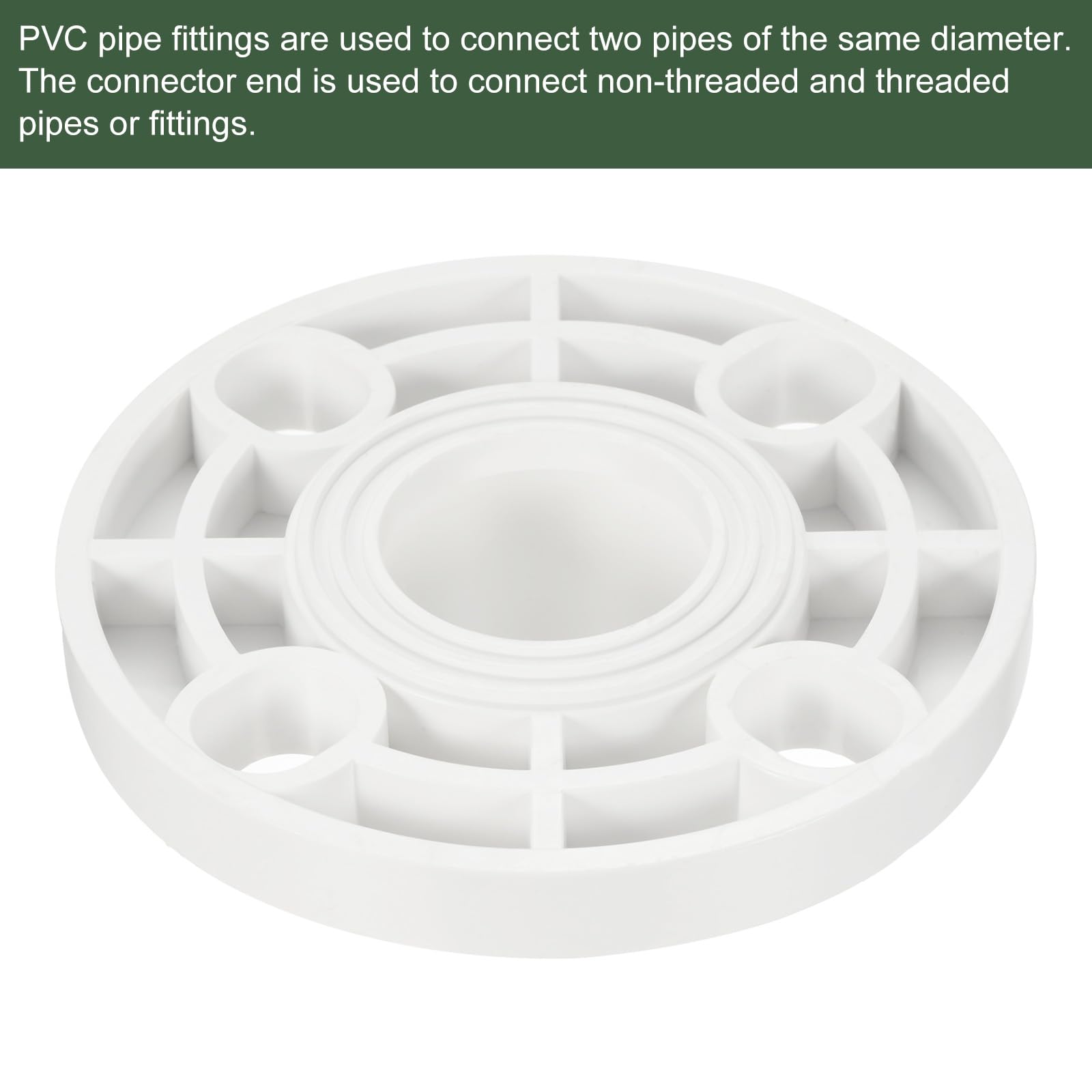 YOKIVE 3 Pcs PVC Pipe Fitting, Flange Socket Coupling Connector Pipe Connection, Great for Bathroom Kitchen, Sink (White, 50-mm) - Image 3