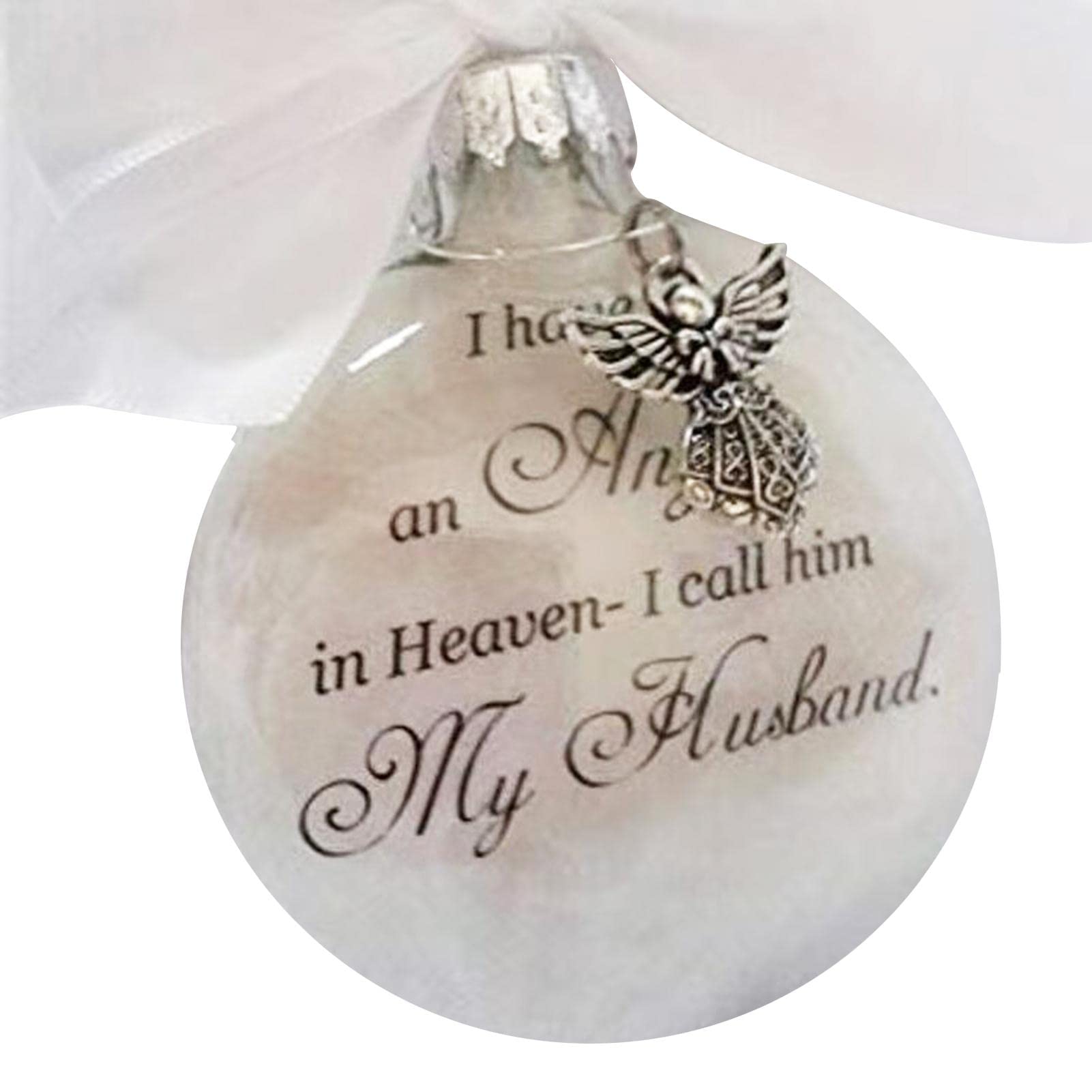 Joyivike I Have An Angel In Heaven Christmas Bauble Ornament Christmas Memorial Baubles Personalised Mum Dad Son Daughter Wife Husband Hanging Decorations