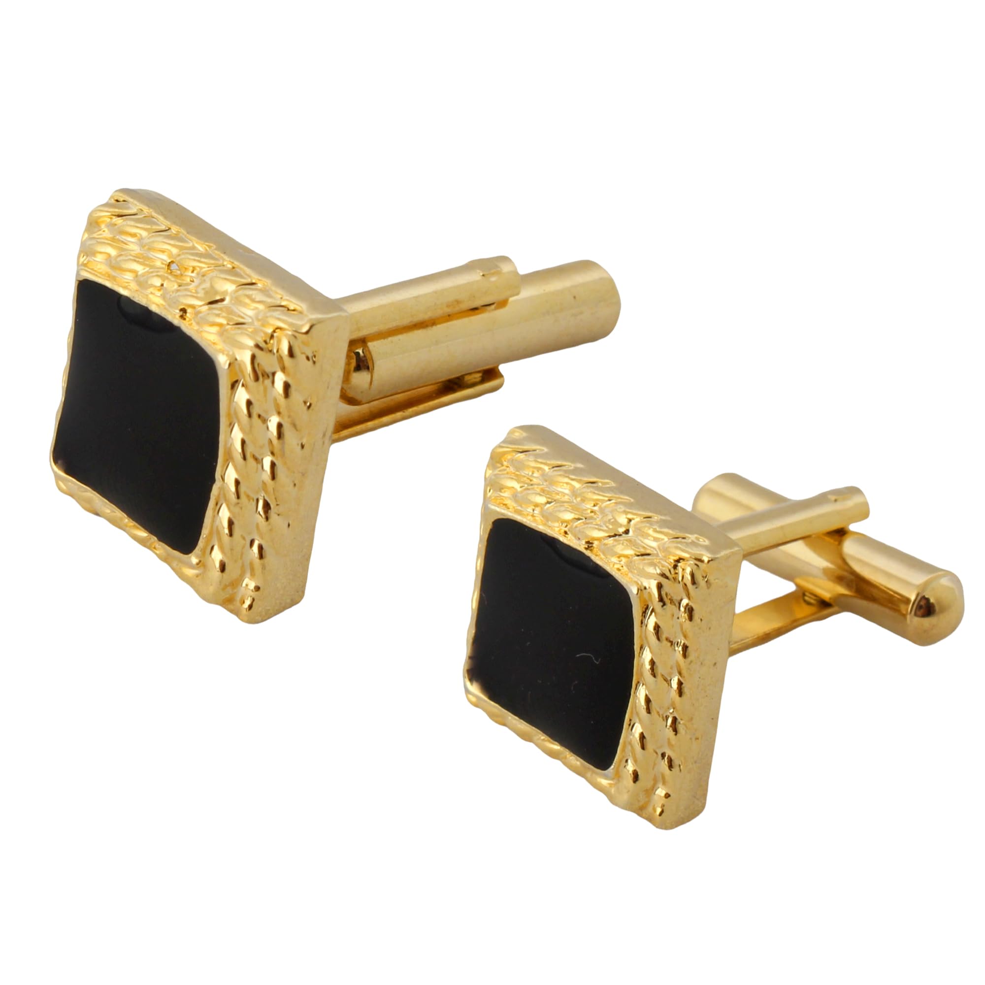 Lucky Jewellery Unique Men Jewelry Black Color Gold Plated Sleeve Button Formal Cuff Button Wedding Shirt Button, Suit, Blazer Cufflinks Pair Gift Set For Men (172-M4C4-A5310) (B0BDWX3GLJ) Amazon Price History, Amazon Price Tracker