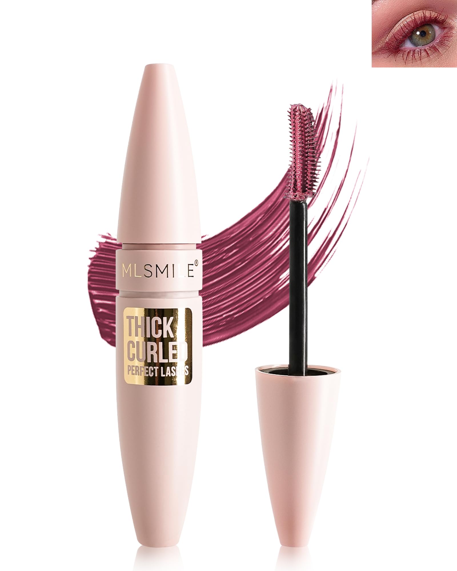 Burgundy Mascara Waterproof, Tubing Mascara Volume and Length for Eyelashes | Colored Máscara with Dual-Sided Brush, Long Lasting, Volumizing Lengthening, Curling rimel de pestañas Makeup for Women-04