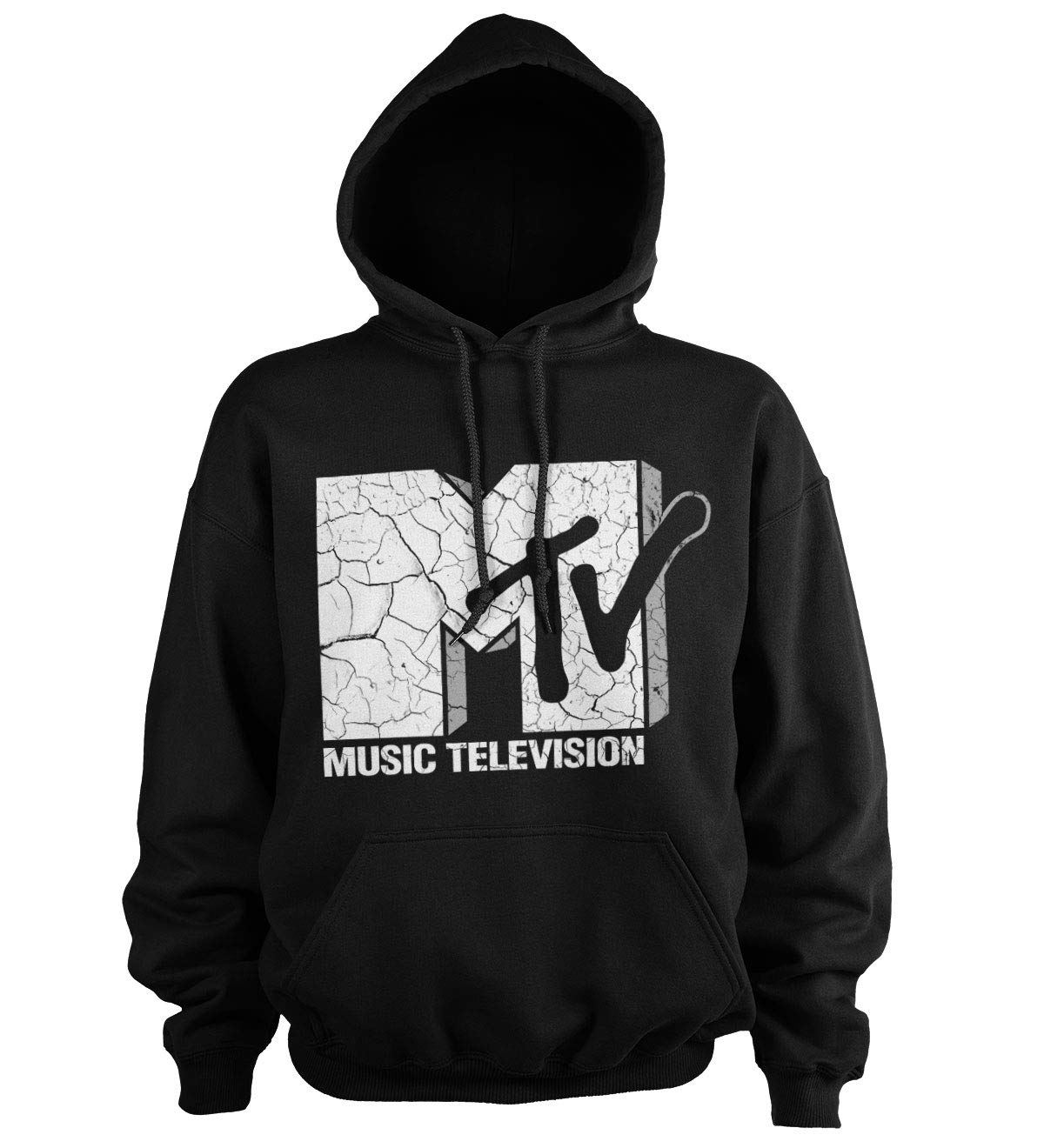 MTV Officially Licensed Cracked Logo Hoodie (Black), XL