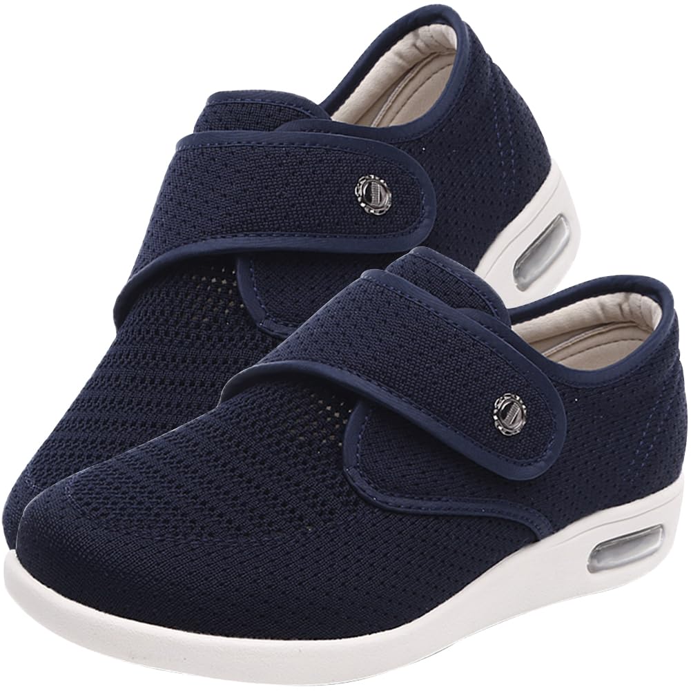 AEHO Air Cushion Walking Shoes Orthopädische Diabetiker Wanderschuhe orthopädische Schuhe für Damen atmungsaktiv lässig Luftkissen Schlupfschuhe Outdoor Walking Sneaker,Blau,37.5 EU